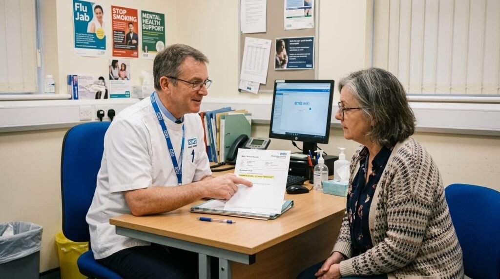 Doctor reviewing a blood test result for vitamin D deficiency
