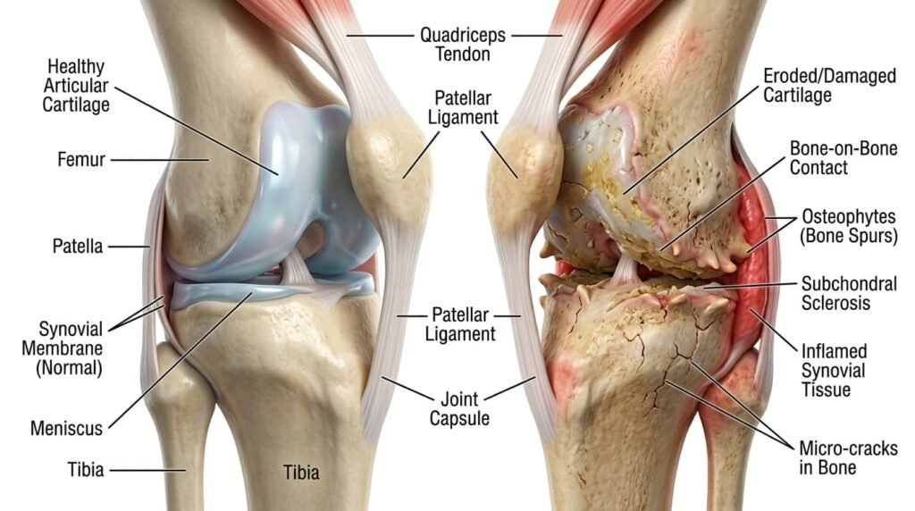 ostrioarthritis and knee condition