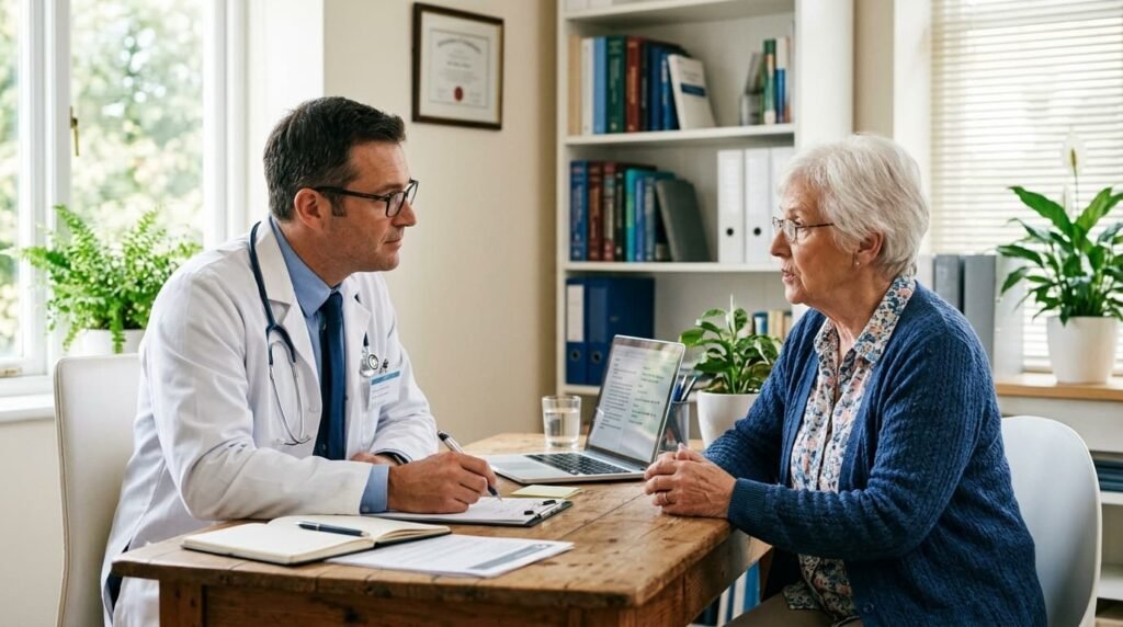 Doctor Discussing Osteoporosis and Osteoarthritis Diagnosis