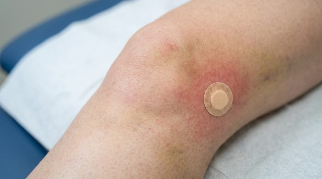 Knee Joint Showing Swelling and Redness