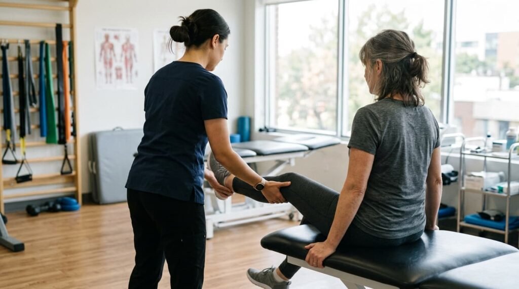 Guiding Patient Through Knee Exercise for Rheumatoid Arthritis