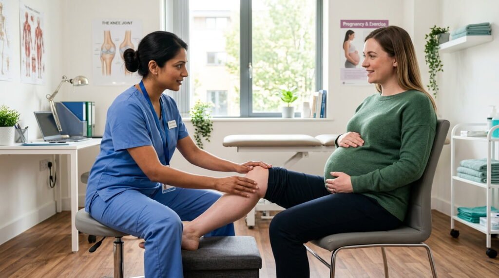 Pregnant Woman Receiving Physiotherapy