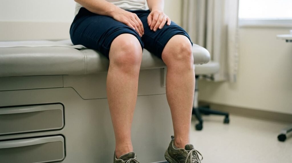 Swollen Knee Compared to Normal Knee Side by Side
