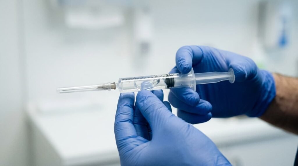 Syringe Containing Hydrogel Prepared