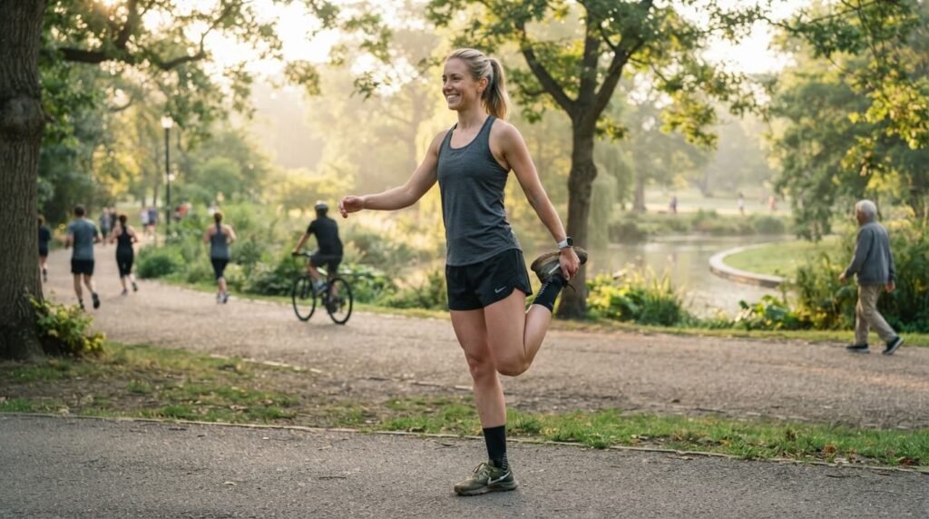 Quadriceps Stretch Before Running to Prevent Knee Swelling