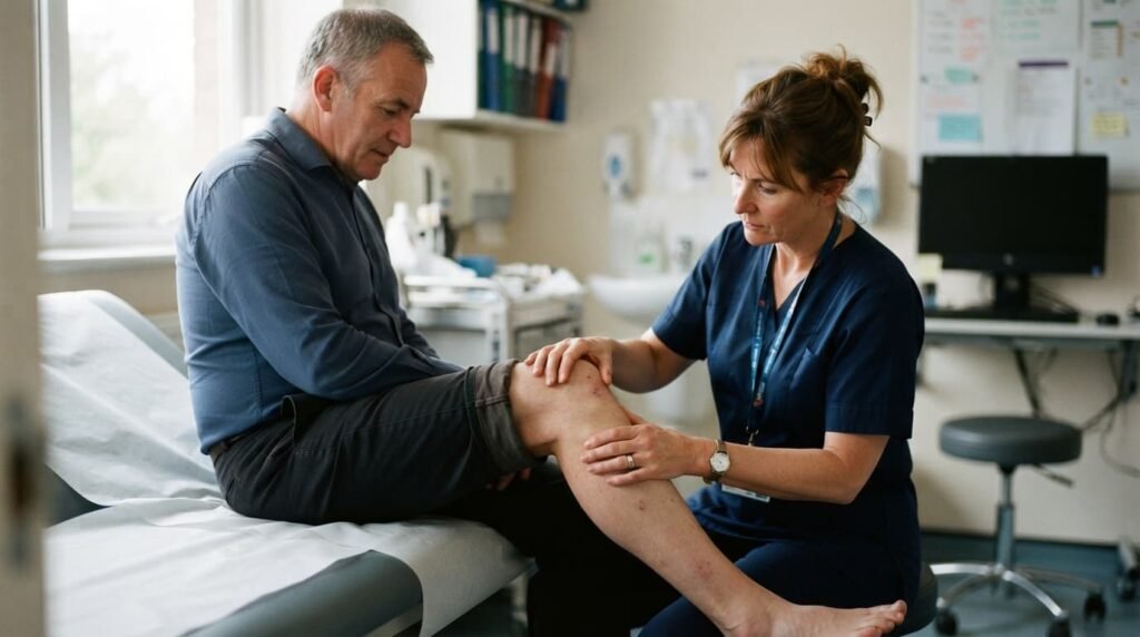 Examining Patient's Knee for Meniscus Tear