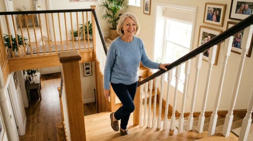 Knee Osteoarthritis: Older Adult Managing Stairs