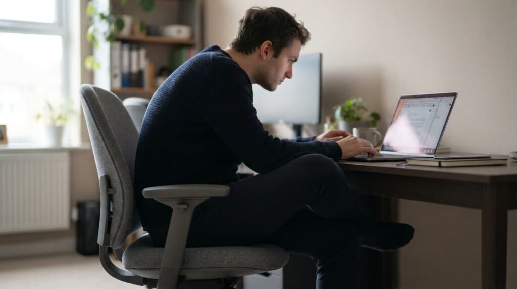 Person Sitting Office Chair Desk Posture