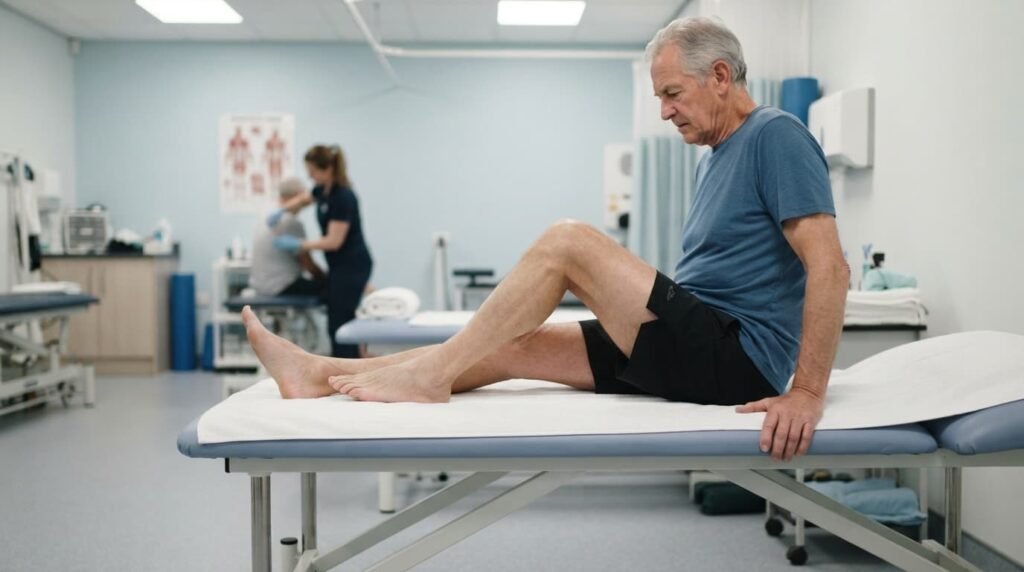 Heel slide exercise for knee osteoarthritis range of motion