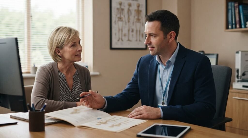 Specialist Consulting with Patient During Medical Appointment