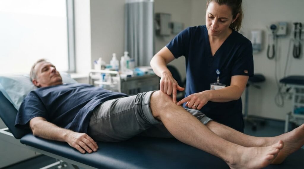 Specialist Performing Physical Therapy on Patient