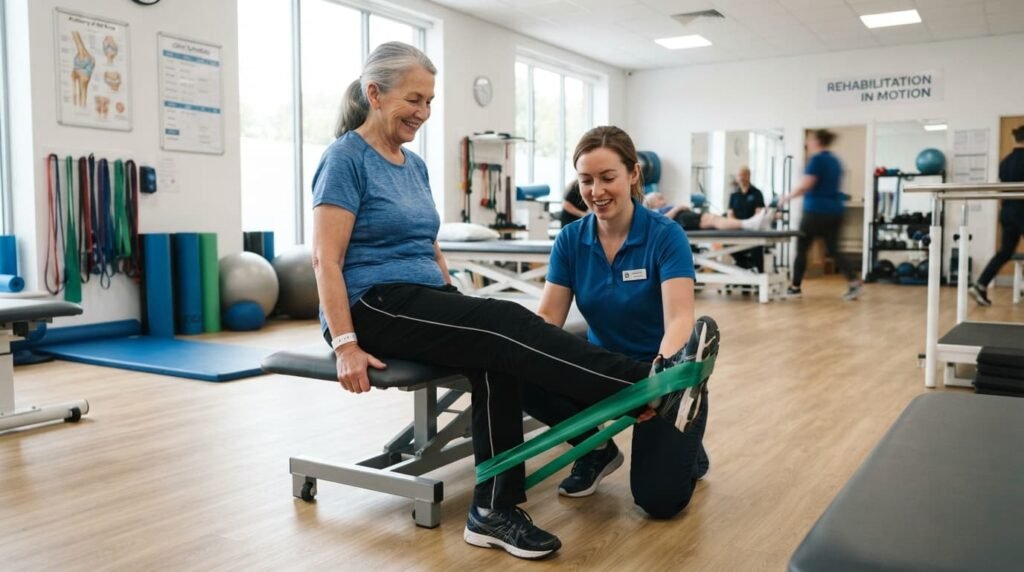 subchondral sclerosis knee osteoarthritis physiotherapy resistance band exercise