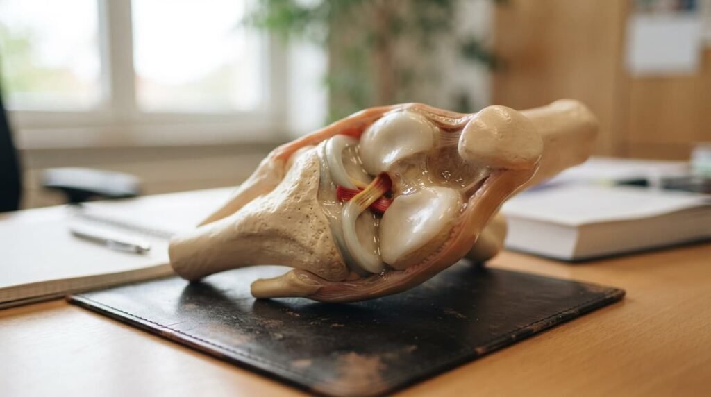 Knee Joint Model Showing Cartilage And Synovial Fluid