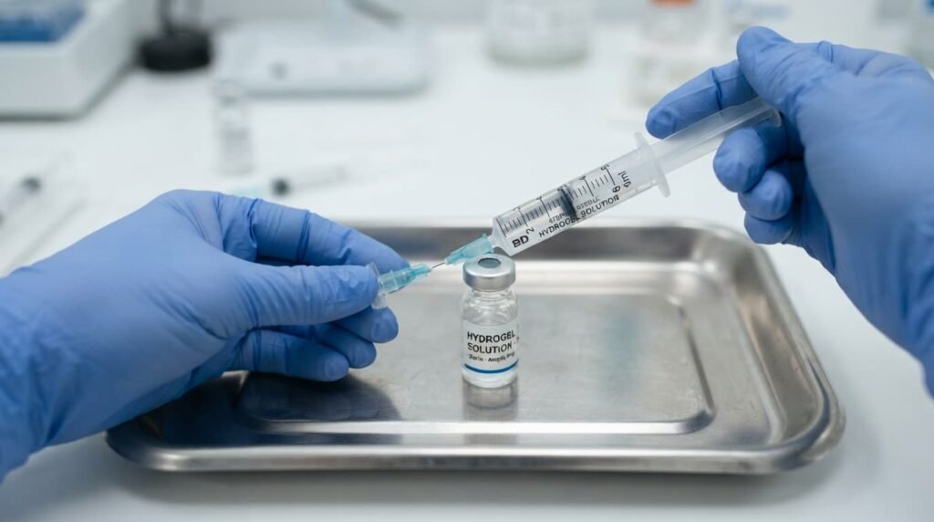 Preparing Hydrogel Injection for Knee Osteoarthritis Treatment