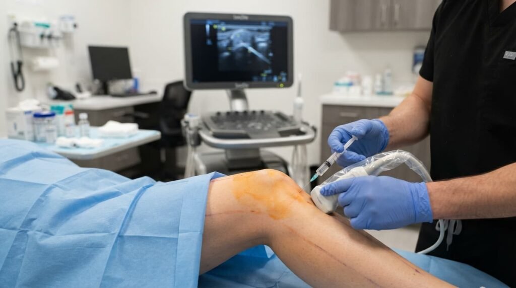 Ultrasound-Guided Knee Injection Procedure in a Private Clinic