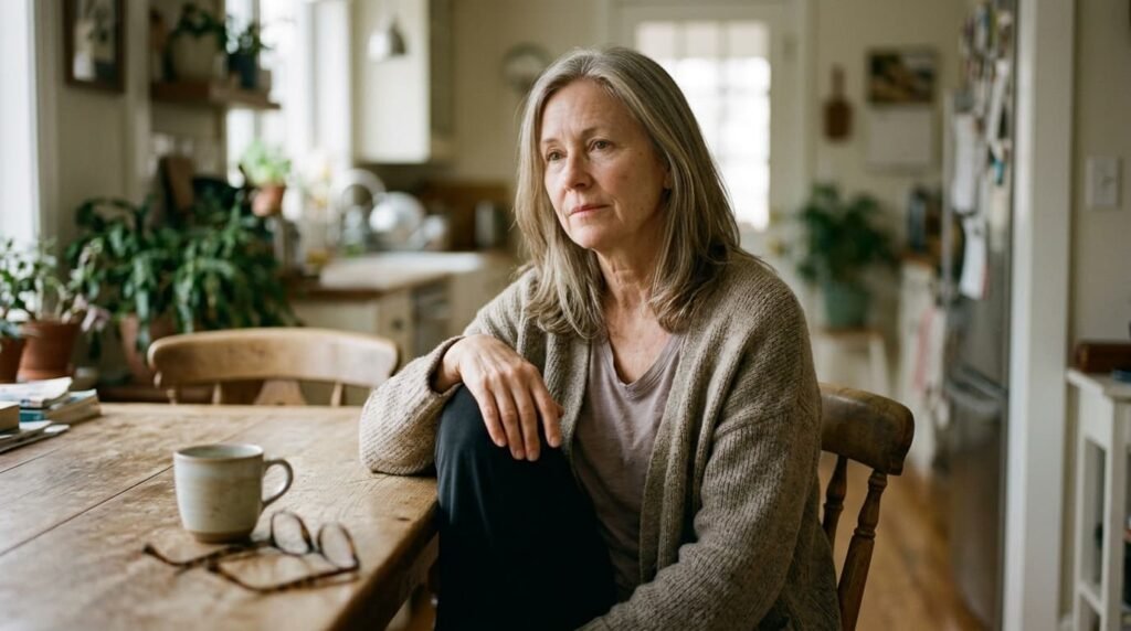 Woman considering radiotherapy for arthritis at home