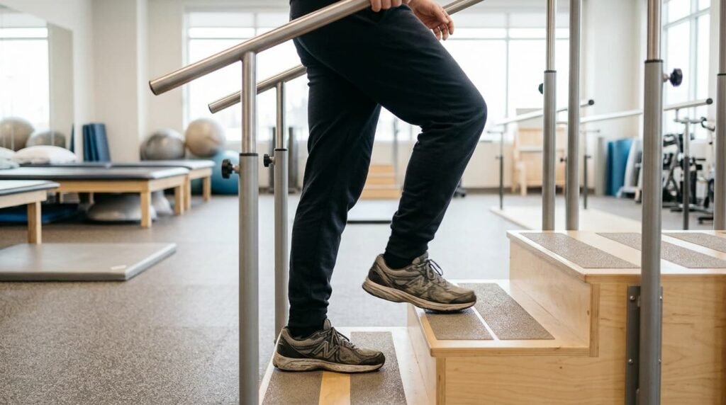 Climbing stairs can become painful with knee osteoarthritis