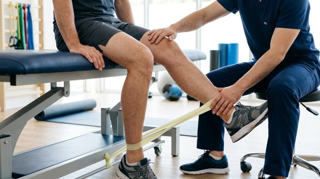 Physiotherapy strengthening for knee osteoarthritis