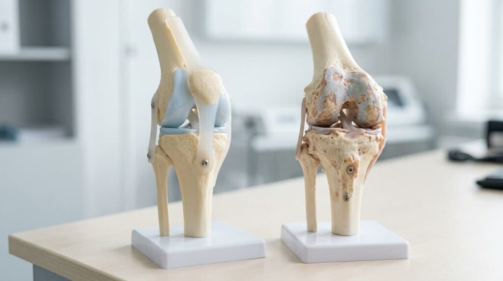 Healthy knee and arthritic knee models