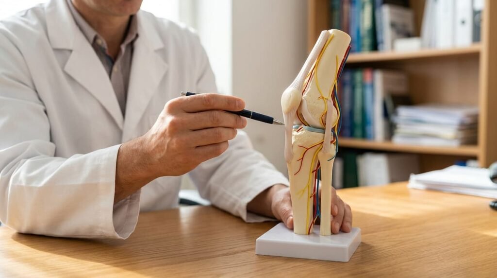 Knee Anatomy Model Explaining the Patellar Tendon